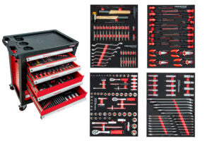 PROLINETECH kolica sa alatom 177 delova – 6 fioka, Germany Style (PLTP/SS-177)